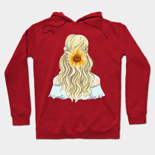 Girl and sunflower. Hoodie